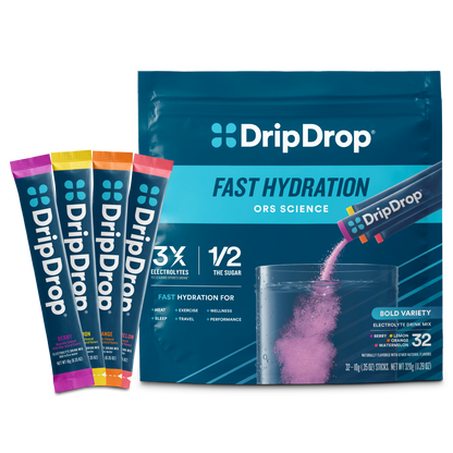 DripDrop Single Serve Electrolytes Powder Drink Mix 32 Sticks