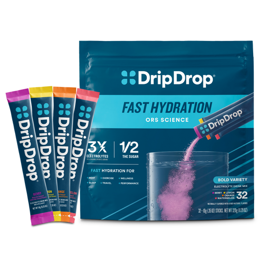 DripDrop Single Serve Electrolytes Powder Drink Mix 32 Sticks