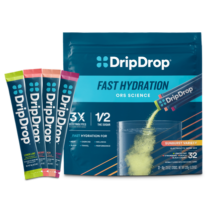 DripDrop Single Serve Electrolytes Powder Drink Mix 32 Sticks
