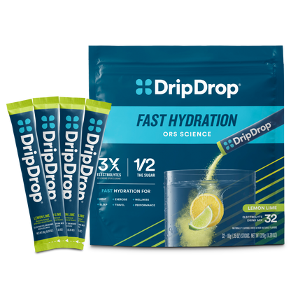 DripDrop Single Serve Electrolytes Powder Drink Mix 32 Sticks