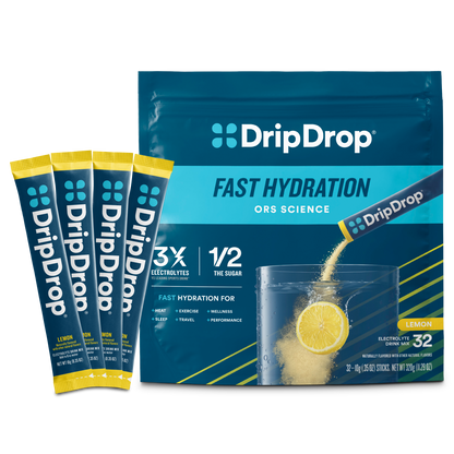 DripDrop Single Serve Electrolytes Powder Drink Mix 32 Sticks