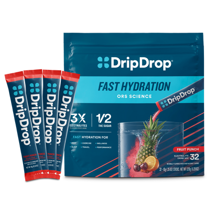 DripDrop Single Serve Electrolytes Powder Drink Mix 32 Sticks