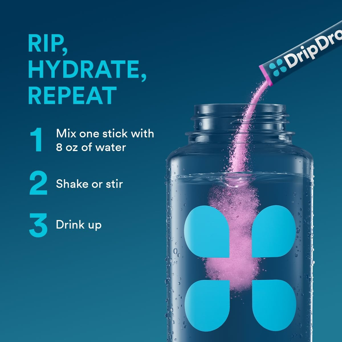 DripDrop Single Serve Electrolytes Powder Drink Mix 32 Sticks